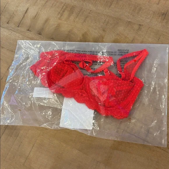 Free People Red Midweek Underwire Bra in Fiery Red 32B NWT Never Tried On! - Picture 6 of 7